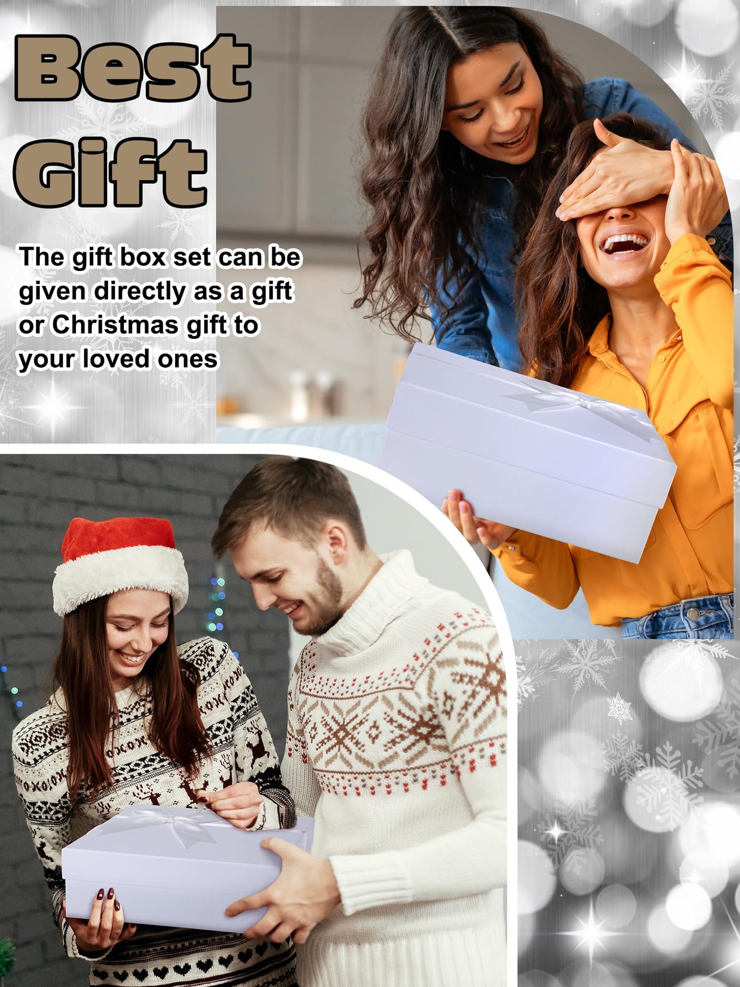 Teenyyou 5 Pcs Winter Gift Set for Woman Hat Gloves Fuzzy Crew Socks 12 oz Coffee Mug Gift Box with Lids Birthday Women Gift