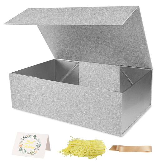 LumyHavver Elegant Silvery Gift Box Perfect for Commemorative Gifts, Groomsmen Gifts, and All Occasions