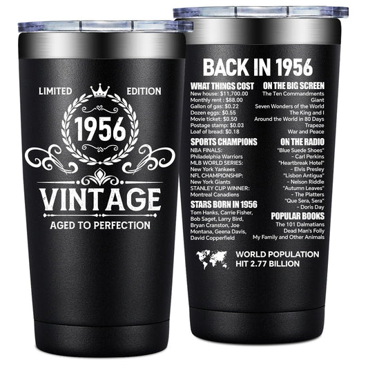 70th Birthday Gifts for Men - 1956 Vintage 70th Birthday Decorations for Men - Turning 70 Year Old Gifts for Him - Back in 1956 Tumbler 20 oz