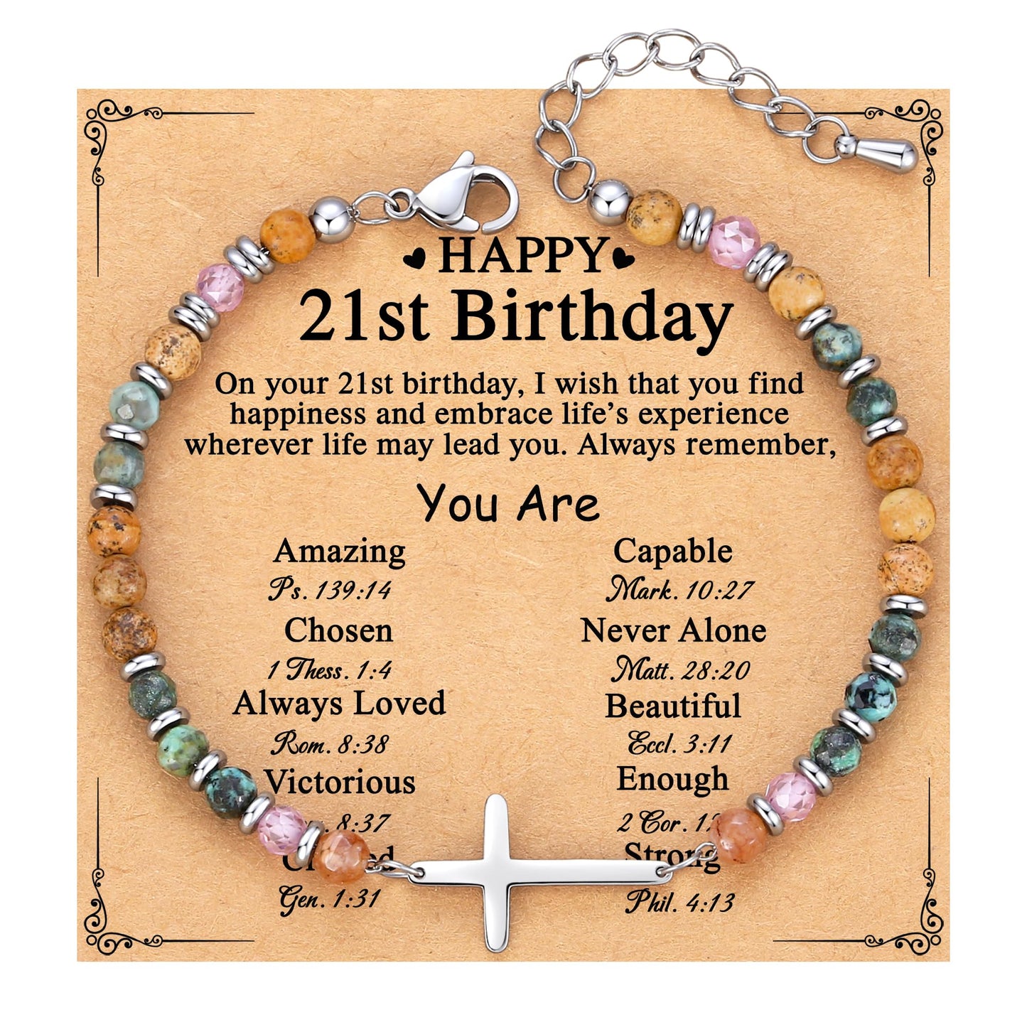 TONY & SANDY Christian Cross Bracelet for Women, Graduation Gifts for Teens Kids Girls, Confirmation Baptism Gifts, Unique Gift for Friends Daughter Mom Sister in Christ Birthday Christmas