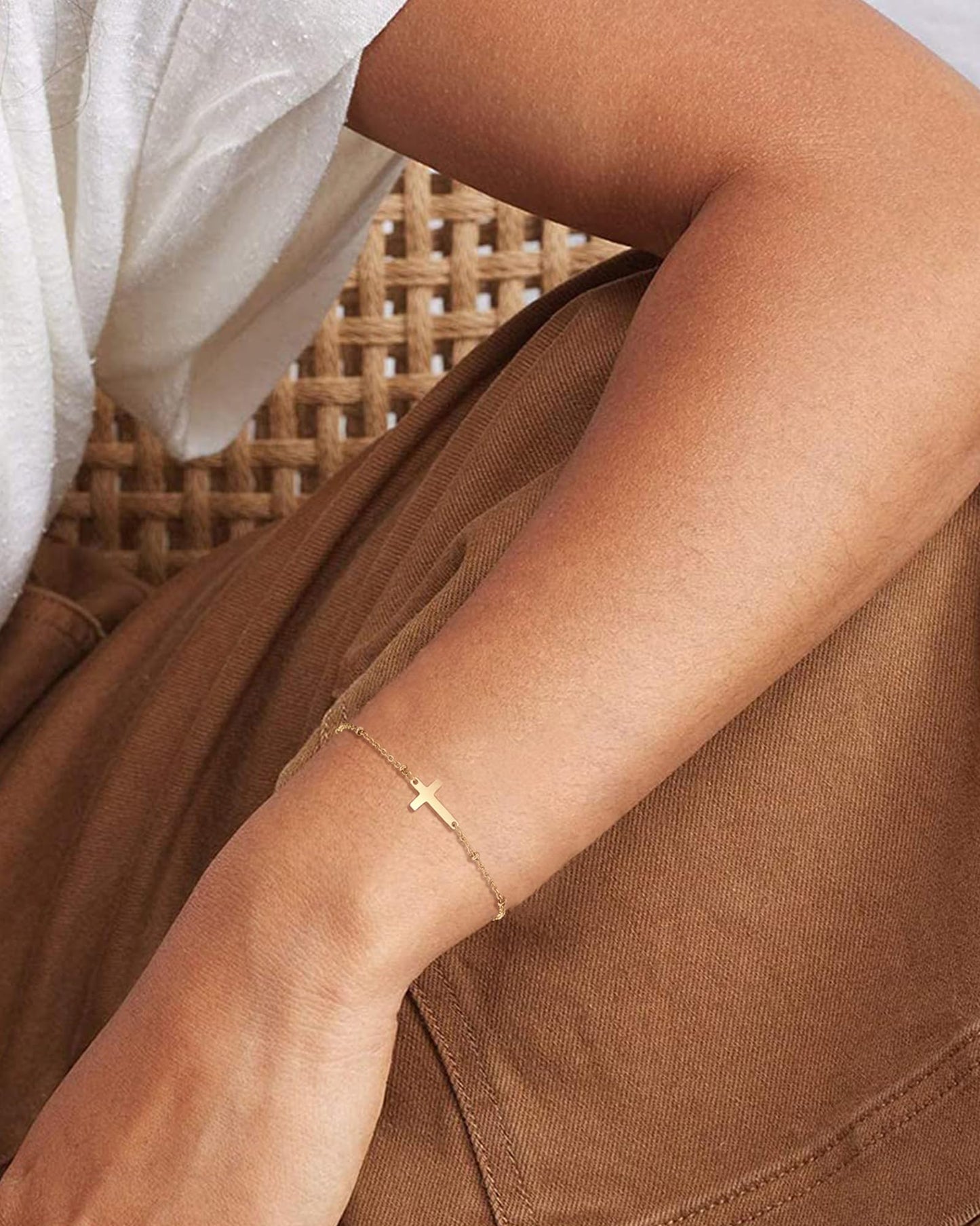 Tarsus Cross Bracelet for Women, Christian Gifts for Women, Religious Gifts Adjustable Dainty Cross Bracelet, Easter, Mother's Day, Christmas, Birthday