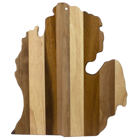 Totally Bamboo Rock & Branch Series Shiplap Michigan State Shaped Wood Serving and Cutting Board | Great for Wall Art