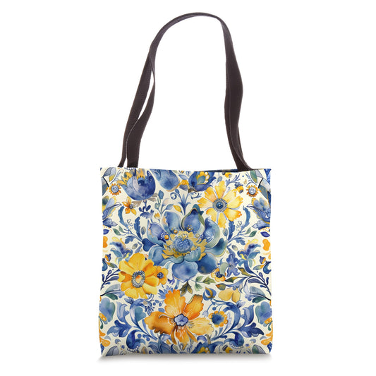 Ukraine Retro 30s Cute Floral Vintage Ukrainian Pattern Tote Bag