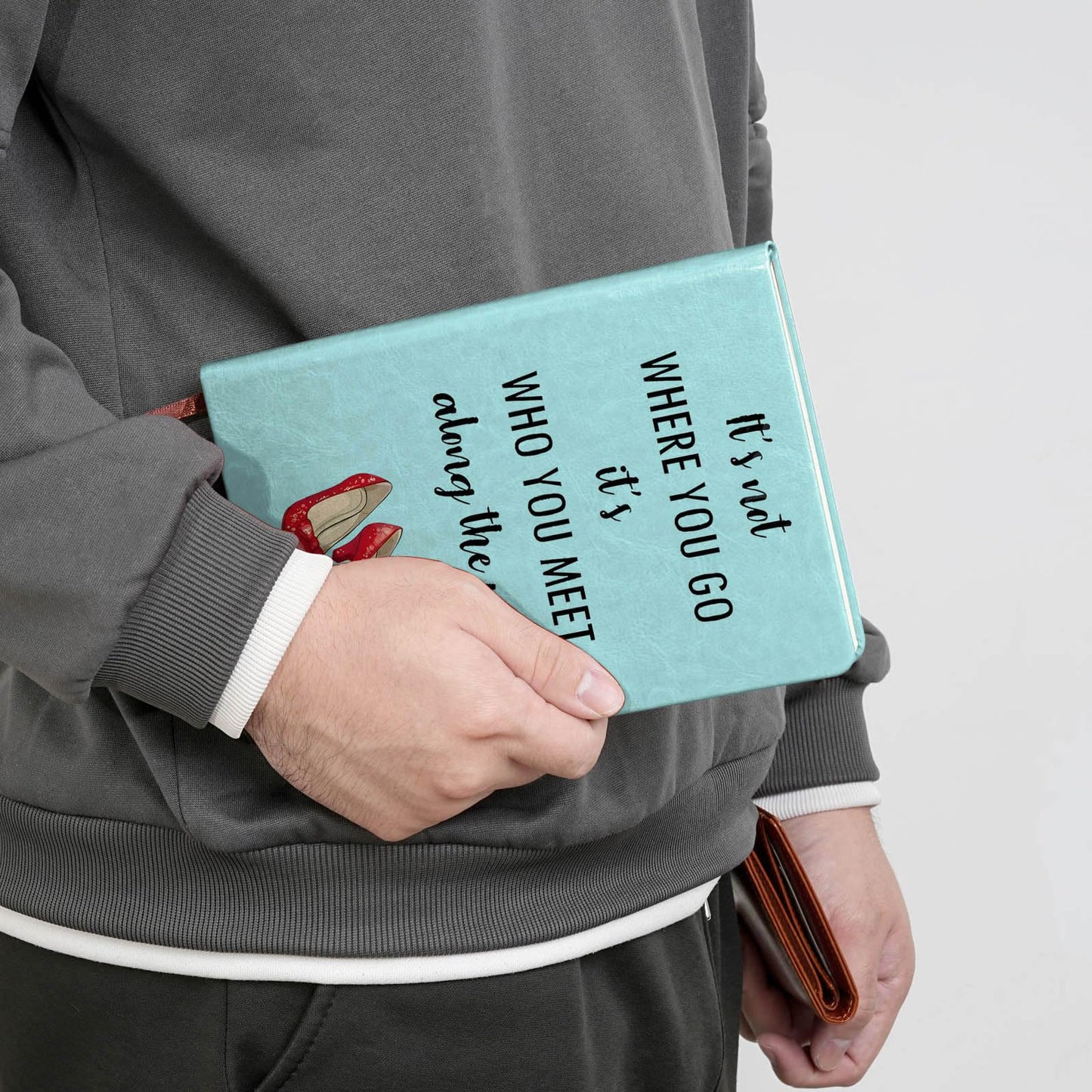 JOHSBYD Wizard Inspirational Gifts Journal Notebook It's Not Where You Go Leather Notebook Inspired Gifts Cosplay Dorothy Notebook Gifts for Fans Collectors Friends(It's Not Where You Go)