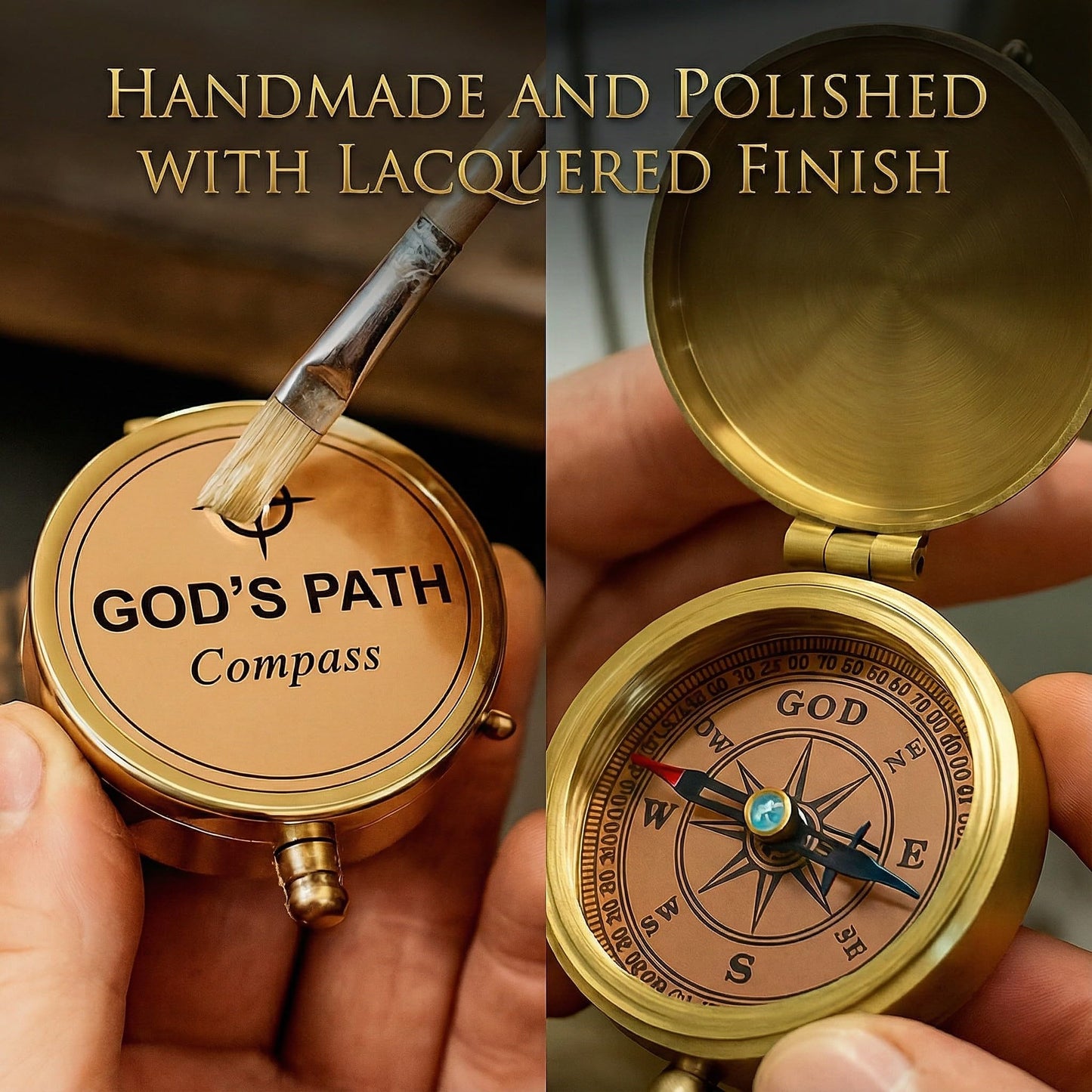 God's Path Compass – Communion & Confirmation Gift for Teenage Boys | Baptism Religious Gifts for Men, Christian, Catholic, Graduation | Sentimental & Inspirational Present – Greeting Card Included