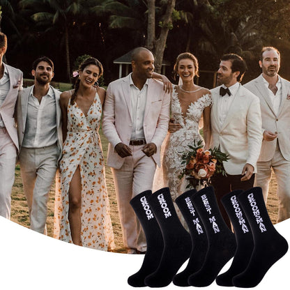 ZXGXLAW 8 Pairs Groom Groomsmen Gifts For Men Wedding Novelty Socks Funny Proposal Gifts Bestman