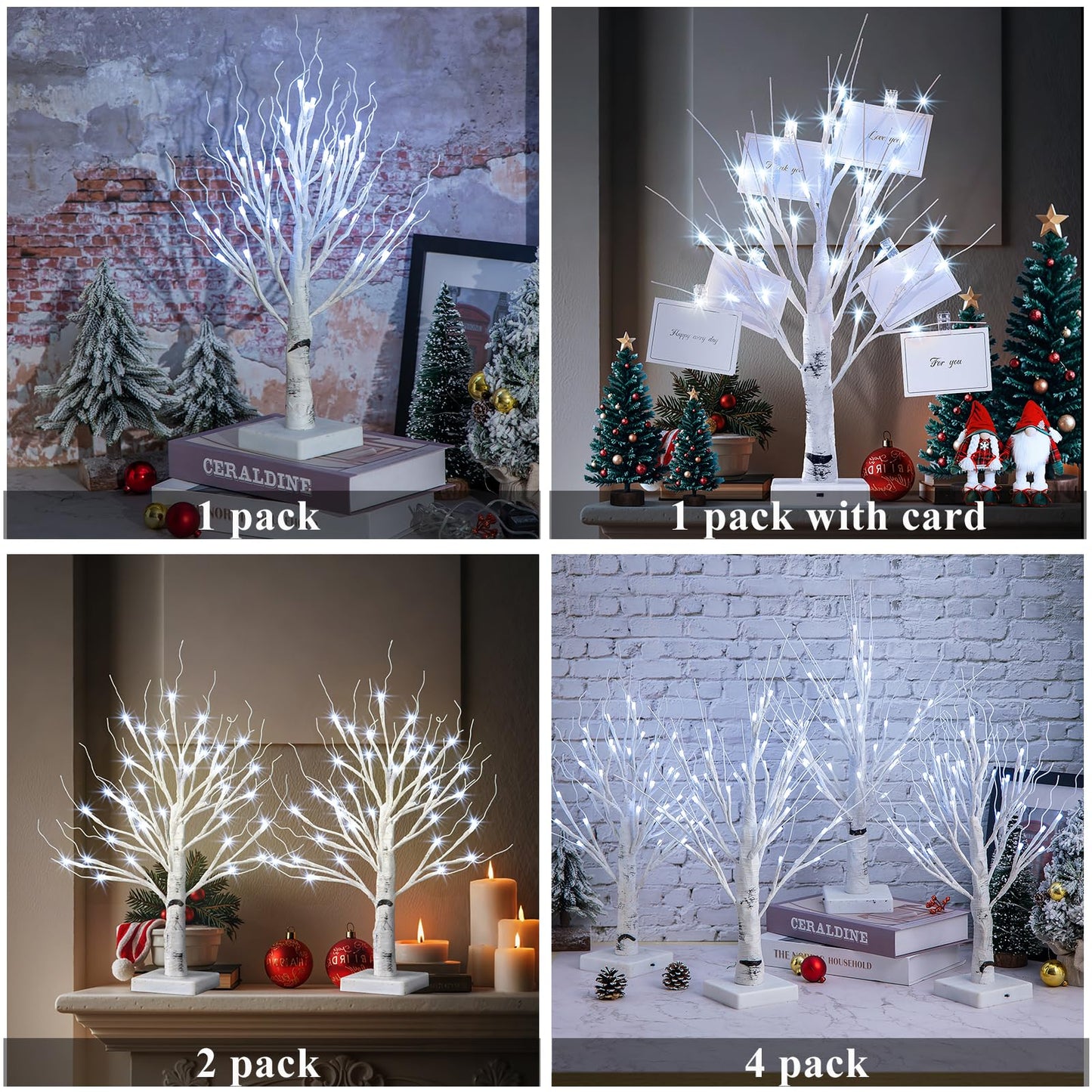 BDUSXYZ Money Tree Gift Holder - 36 LED Lighted Display Tree with Clips Lighted Tabletop Decoration Gift Card Tree (White)