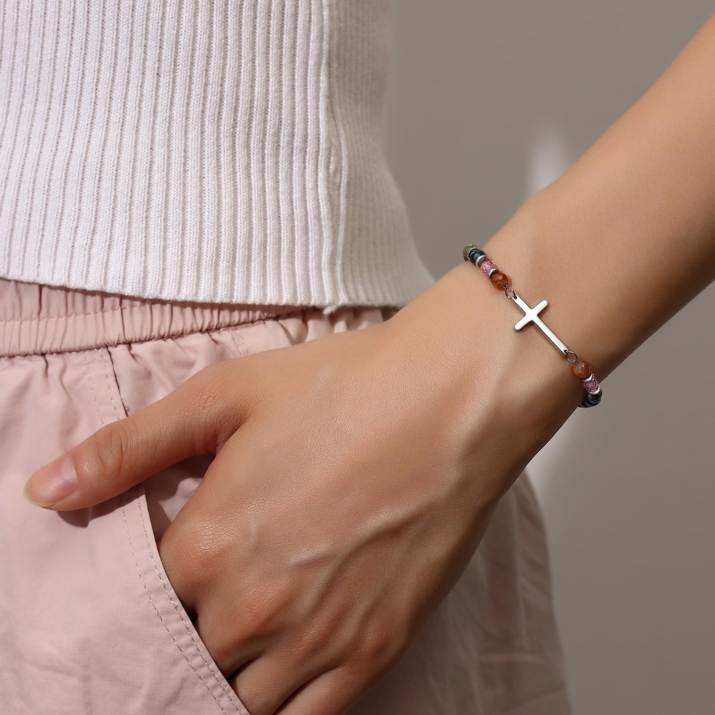 TONY & SANDY Christian Cross Bracelet for Women, Graduation Gifts for Teens Kids Girls, Confirmation Baptism Gifts, Unique Gift for Friends Daughter Mom Sister in Christ Birthday Christmas