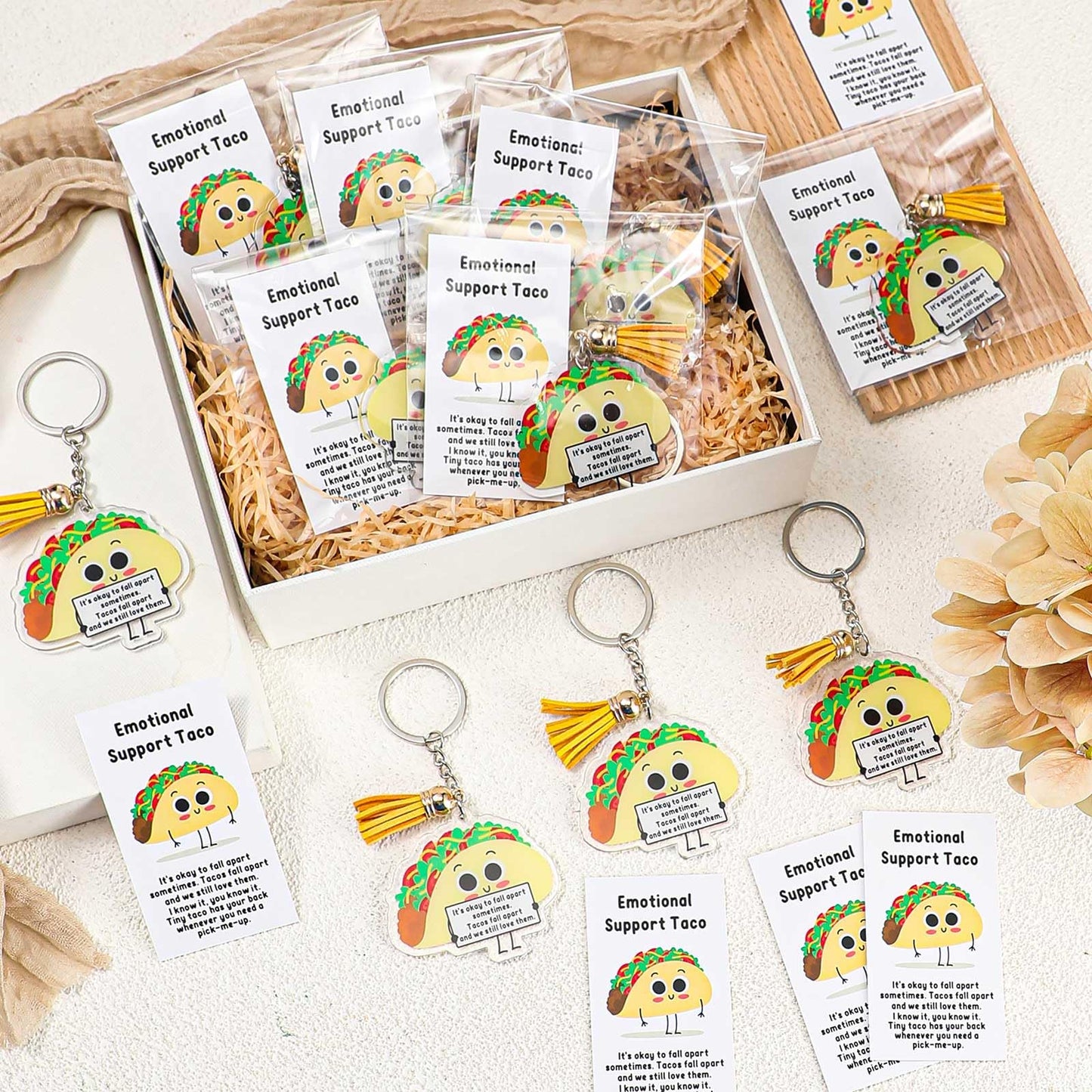 Siifert Emotional Positive Support Taco Keychain Employee Appreciation Gift for Taco Lover Teacher Nurse End of Year Gift