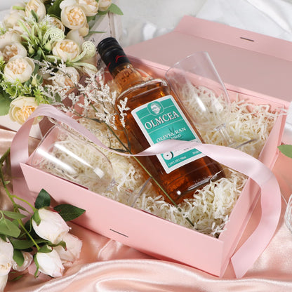 LFBOX Pink Gift Box with Ribbon Magnetic Lids 10.2x9x3.74 in, Christmas Gift Boxes Bridesmaid Groomsman Proposal Boxes, Wedding Storage Box 5 Pack