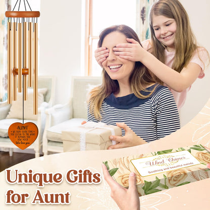 Aunt Gifts for Women - Mothers Day, Birthday Gifts for Aunt from Niece Nephew, Unique Aunt Wind Chime Garden Decor, Christmas Thanksgiving