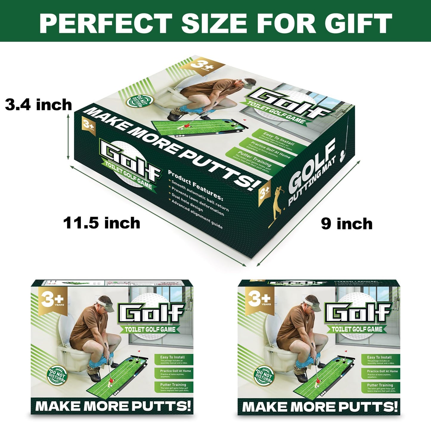 Toilet Golf Empty Box, Funny Prank-shaped Putting Green Hole Set Gag Gifts for Men, Cool White Elephant Gifts for Adults, Hilarious Prank Ideal Gifts Idea Present for Birthday, Father's Day, Christmas