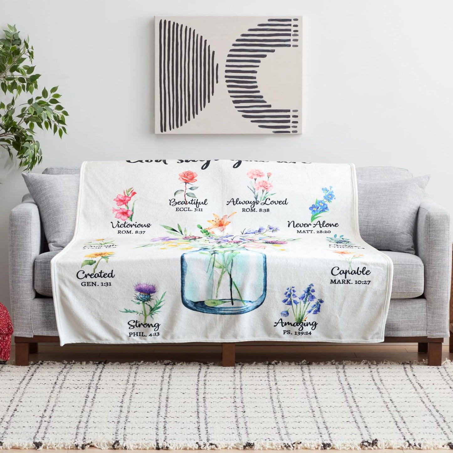 Christian Gifts for Women, Mothers Day Christian Gift for Her Throw Blanket, Religious Gift for Woman, Inspirational Gifts, Bible Verse Blanket Catholic Gift for Women, 60 * 50in