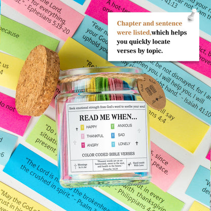 Bible Verse Jar(KJV) - Christian Gifts For Women, Men, Mom, Dad, Friend, Birthday Gifts For Women, Easter Basket Suffers, Christmas & Mother's Day Gift, Graduation Gift- Prayer Jar Daily Encouragement