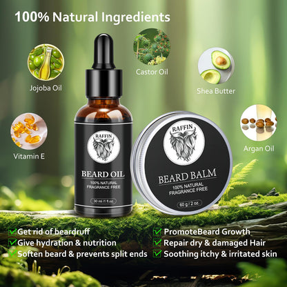 Gifts for Men - Beard Kit w/Beard Oil & Balm, Beard Brush & Comb, Beard Wash/Shampoo for Men's Self-care, Fathers Day & Birthday Gifts for Husband Dad Him Boyfriend, Dad Day Gifts from Daughter Son