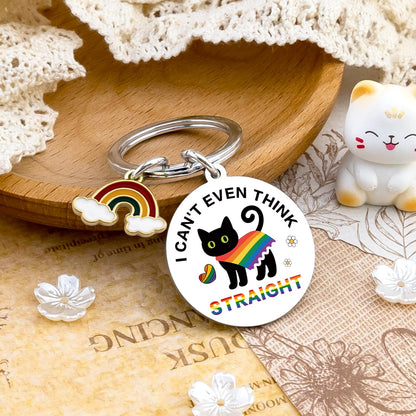 Lesbian Gifts Lesbian Stuff Lgbtq Gifts Gay Keychain Funny Black Cat Keychain Gay Accessories for Men Women Couples Anniversary Valentines Day Pride Keychains