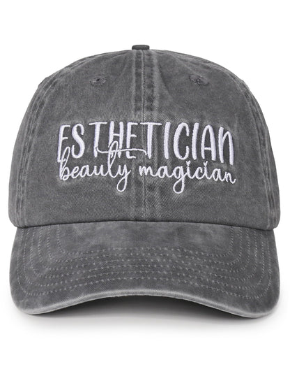 InnoBeta Esthetician Gifts Cap for Women - Adjustable Vintage Washed Cotton Embroidered Hat - Gift for Magic Beauty
