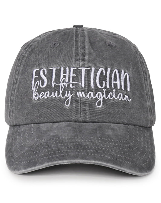 InnoBeta Esthetician Gifts Cap for Women - Adjustable Vintage Washed Cotton Embroidered Hat - Gift for Magic Beauty