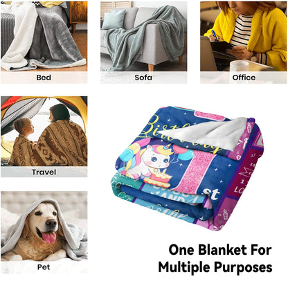 One Year Old Girl Birthday Gifts - Ultra Soft Blanket for 1st Birthday Girl Gifts,Present for One Year Old Baby Girl Celebration Fleece Throw Blanket 50"x40"