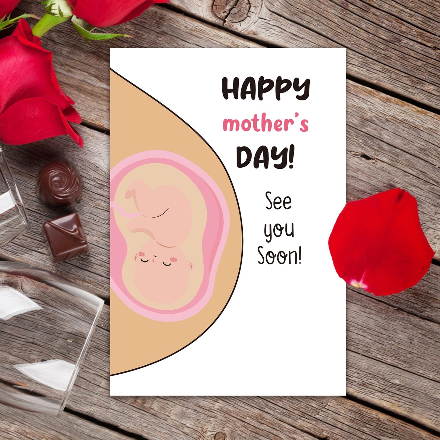 Ithmahco Cute First Mother's Day Card, Expecting Mothers Day Card, Mothers Day Gift for Pregnant Wife, Happy Mother Day from the Bump? First Mother's Day Gifts For New Mom Expecting Mom