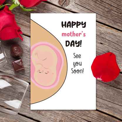 Ithmahco Cute First Mother's Day Card, Expecting Mothers Day Card, Mothers Day Gift for Pregnant Wife, Happy Mother Day from the Bump? First Mother's Day Gifts For New Mom Expecting Mom