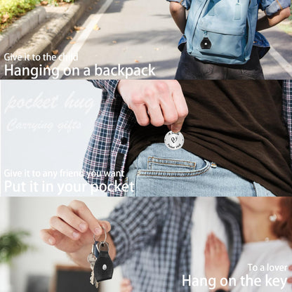 Pocket hug, remember the change you brought, keychain for friends or relatives, inspiring gift