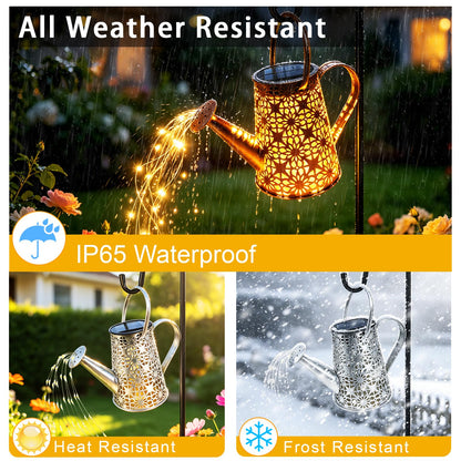 VOOKRY Solar Watering Can Lights, Large Retro Metal Hanging Solar Lights Outdoor Waterproof, Gifts for Women Mom Grandma Birthday, Outside Yard Garden Porch Lawn Patio Decoration, Warm White