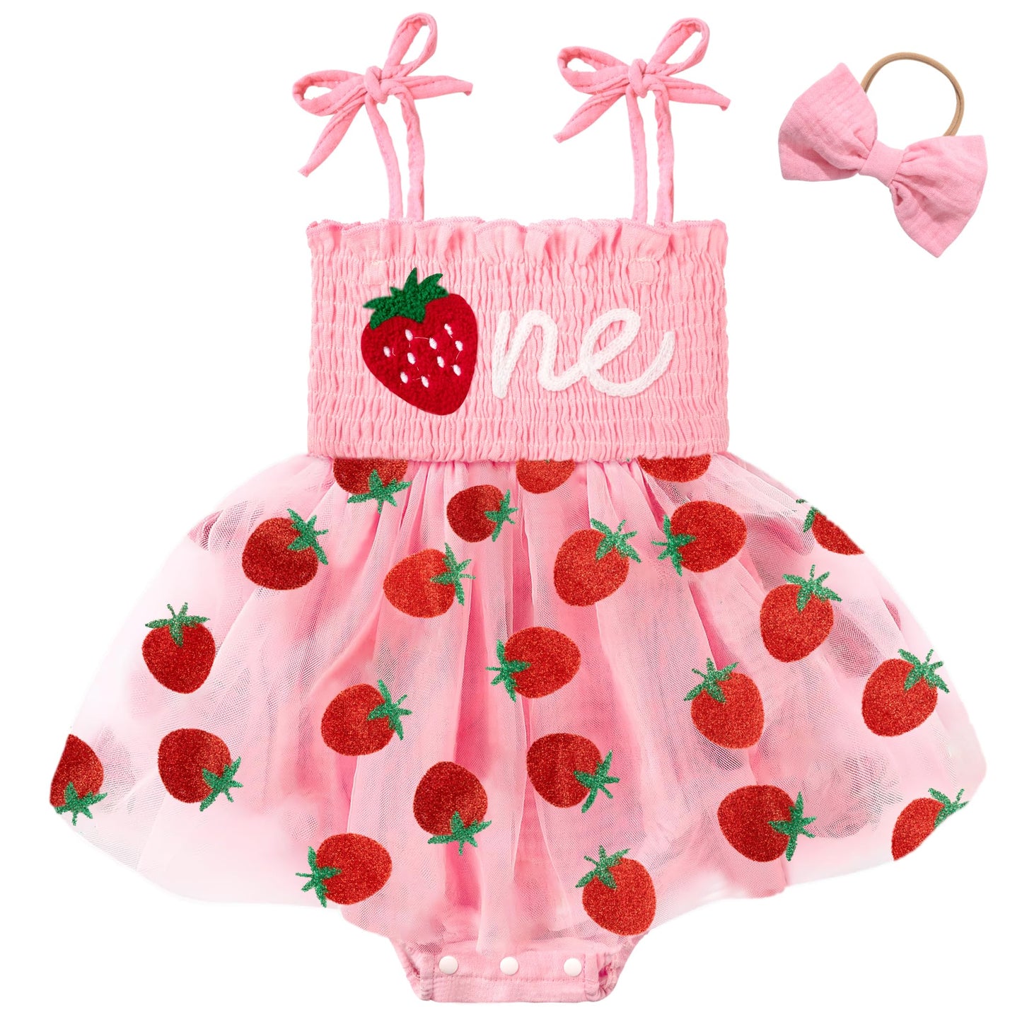 HONGTEYA Baby Girl 1st Birthday Outfit Girl First Birthday Clothes One Year Old Gifts Romper Tulle Summer Newborn Dress