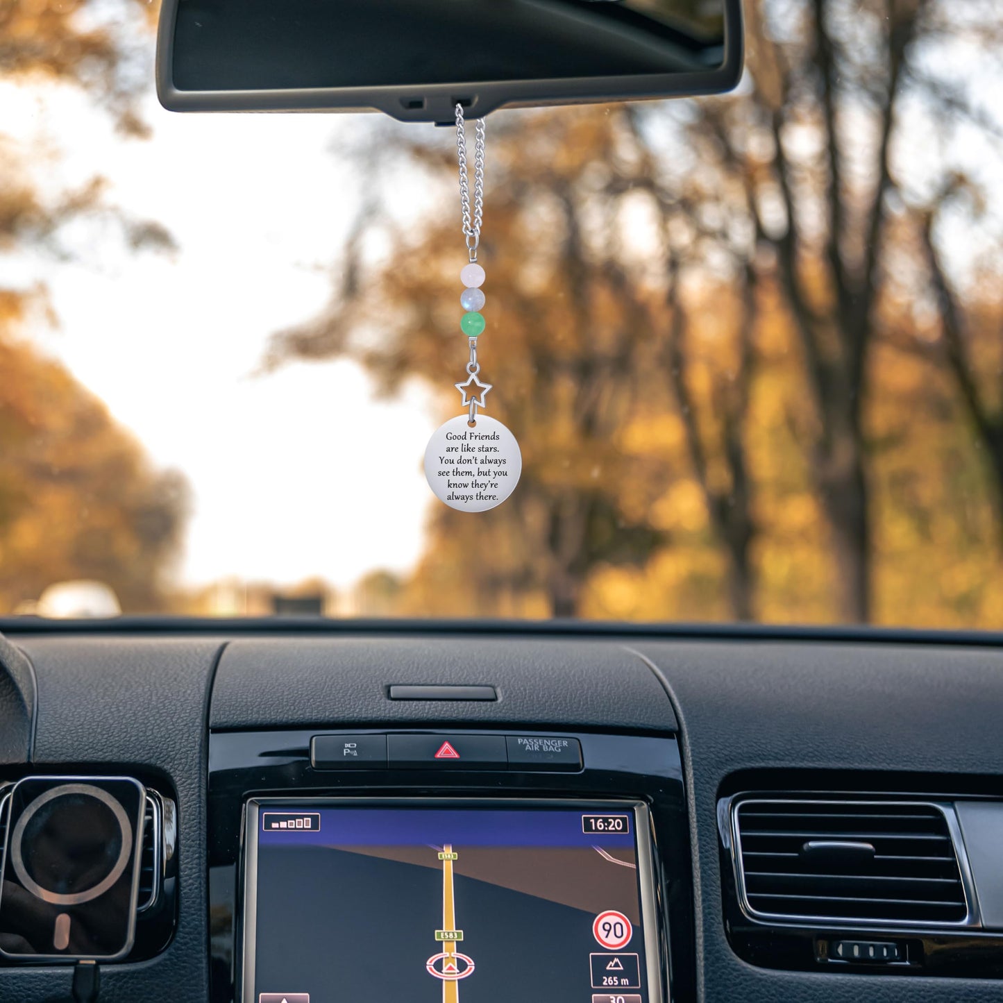 Friendship Gifts for Women, Hanging Car Decor Crystal Protection Best Friend Birthday for Women Friendship Gift for Bestie Best Friend BFF Sister Rear View Mirror Accessories