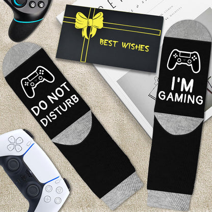 Birthday Gifts for Men Teen Boys, Valentines Day Gift for Him Boyfriend Husband, Do Not Disturb I'm Gaming Funny Gamer Socks