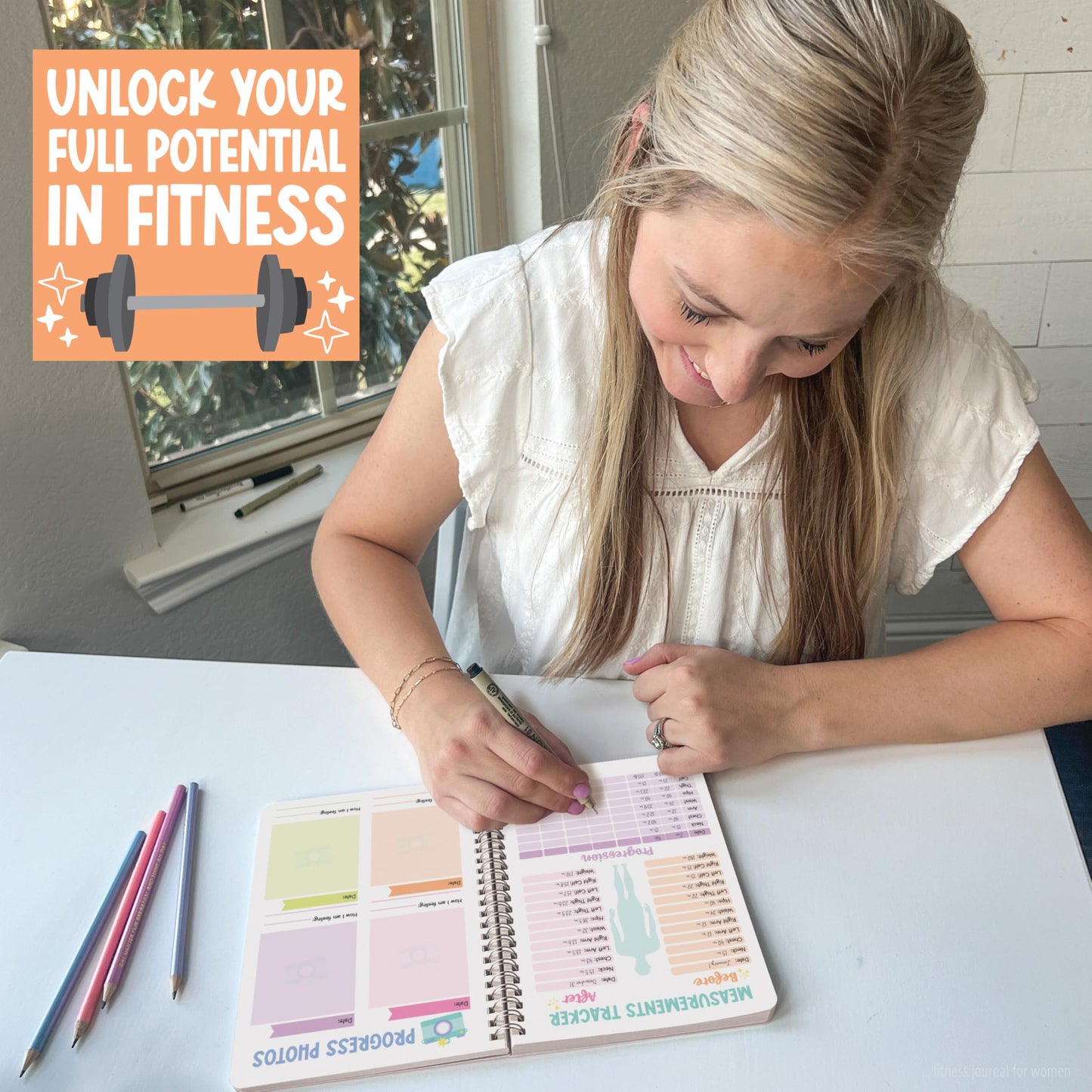 Hadley Designs Fitness Journal for Women - Workout Journal for Women, Fitness Planner for Woman, Workout Log Book, Undated Gym Journals & Exercise Journals, Health Notebook, Mothers Day Gift Ideas