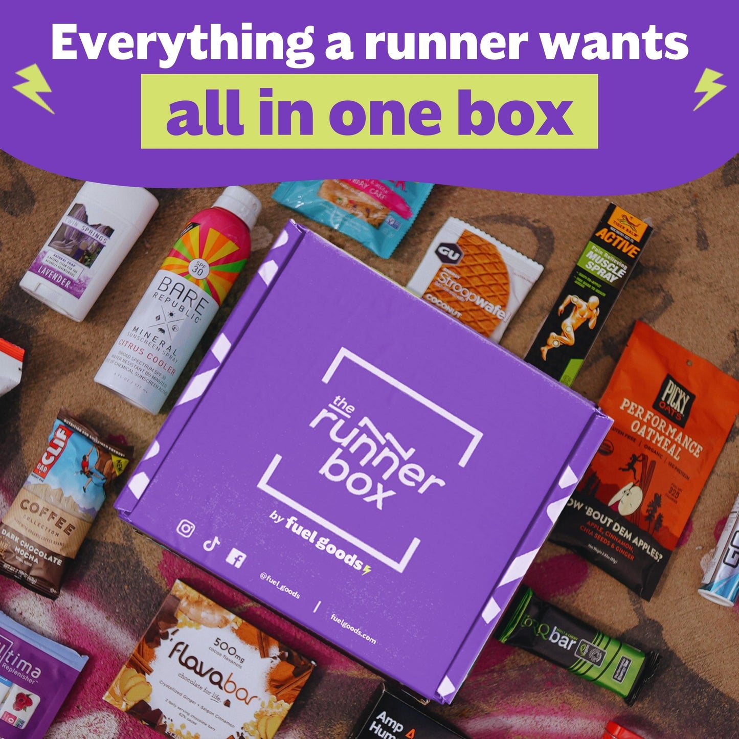 The RunnerBox® by Fuel Goods - Best Running Gift Box for Women and Men, 10-12 Runner Essentials for Training, Recovery, and Race Day; Marathon Gifts