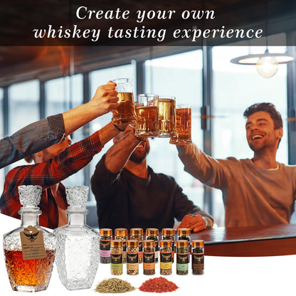 Alcohol Infusion Kit with 12 Natural Flavors for Whiskey, Gin, Tequila, Vodka & Cocktails, DIY Your Own Flavored Spirits, Unique Gifts for Men, Husband, Dad -Birthday, Anniversary