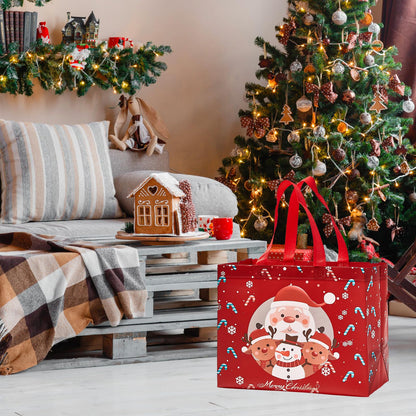 sishunhang 24 Pack Large Christmas Gift Bags 12.8"*6.7"*9.8", Reusable Non-Woven Jumbo Tote Bags with Handles For Christmas Surprise, Xmas Party Supplies Wrapping Shopping