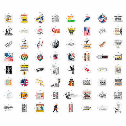 100Pcs Lineman Stickers for Hard Hats, Funny, for Water Bottle - Lineman Party Supplies & Party Decorations - Hard Hat Stickers - Gift for Women & Men