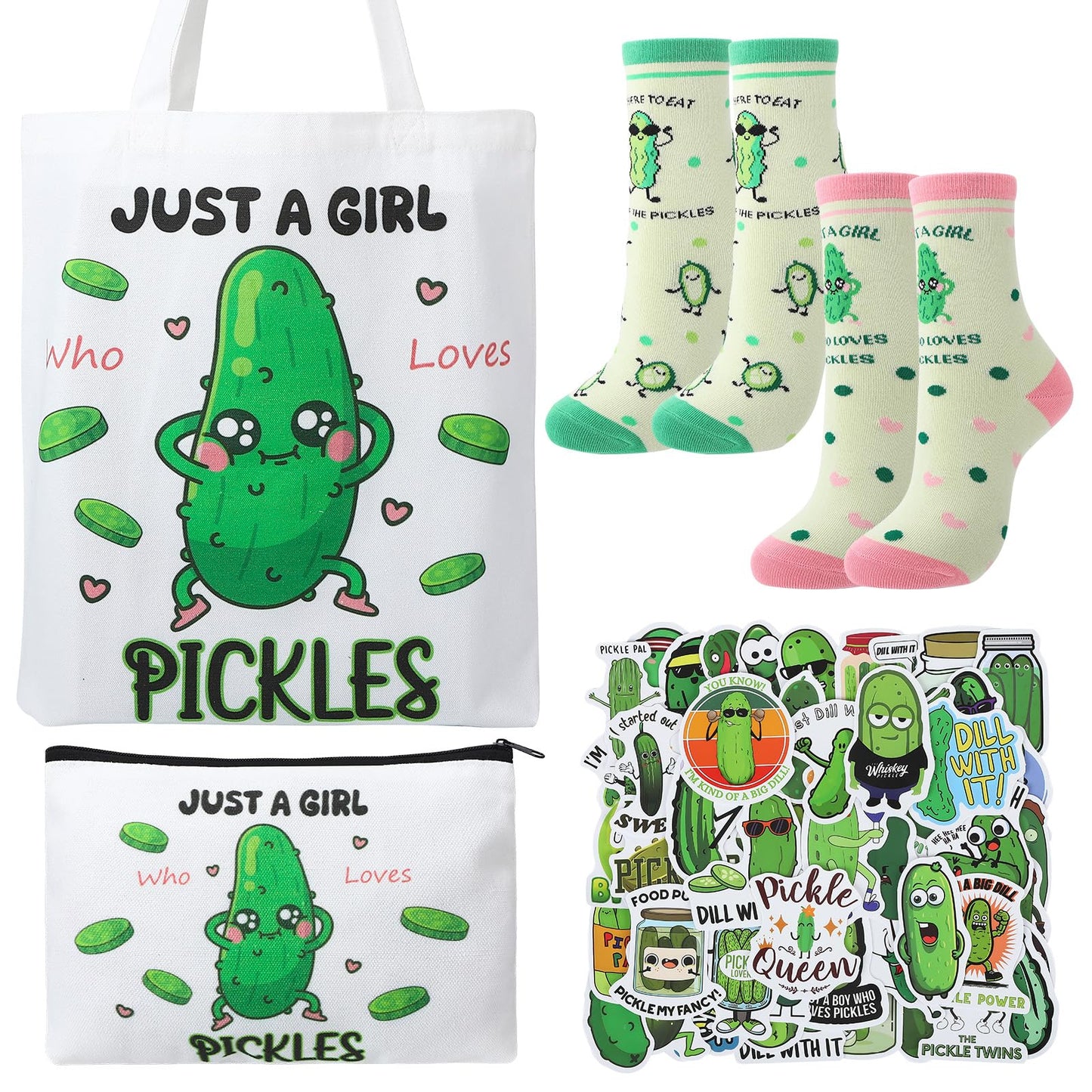 Funny Gifts for Women, Gift Set with Travel Cosmetic Bags Canvas Tote Bag Novelty Gag Socks for Birthday Mather Day