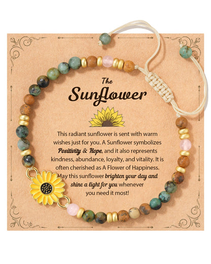Tarsus Sunflower Gifts for Women Teens– Symbol of Positivity, Strength & Love, Gift for Birthday, Christmas, or Thank You Occasion, Sunshine Sunflower Bracelet for Friends Coworkers Daughter...