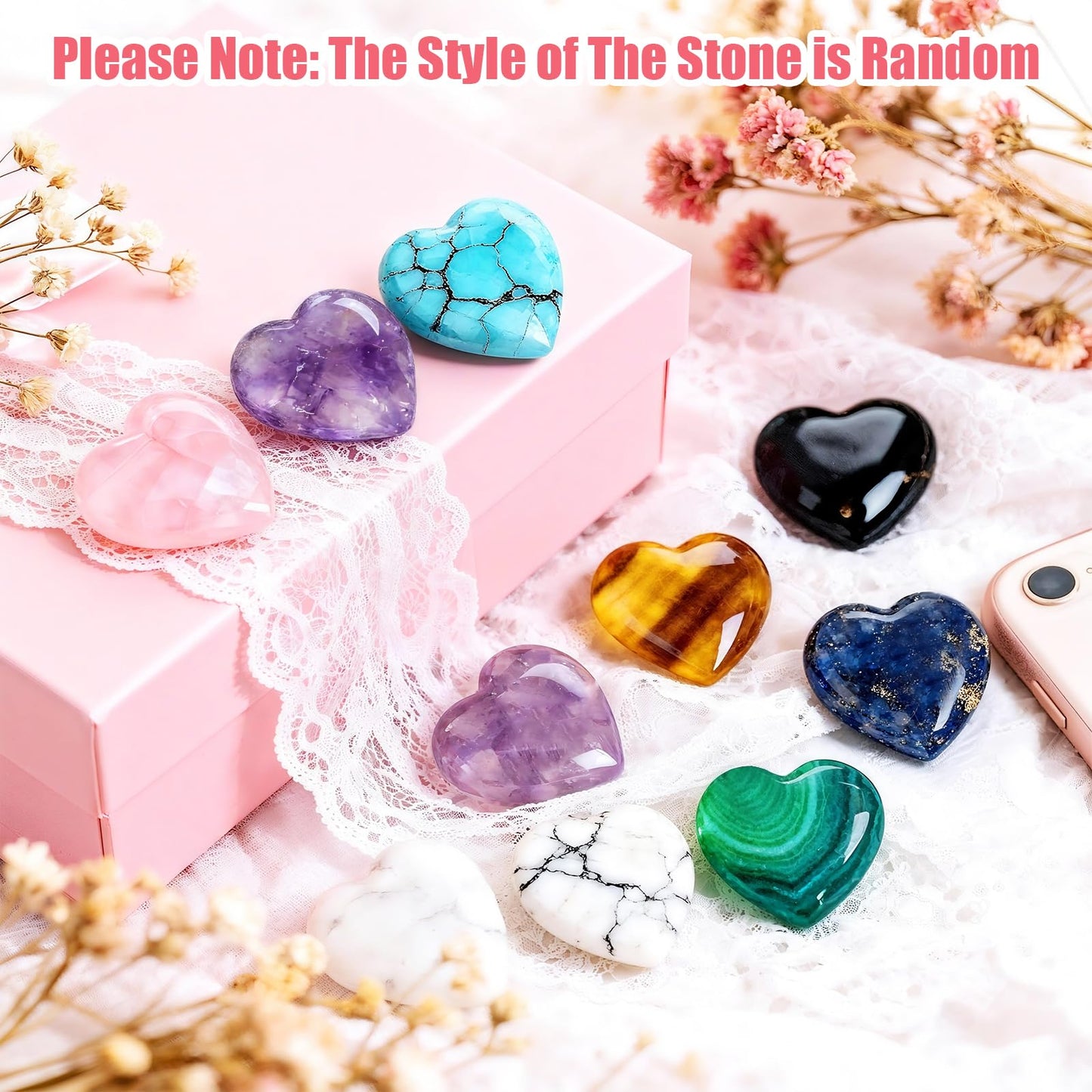WenmthG 60 Sets Heart-Shaped Stones Pocket Hug Token Bulk Gift Card for Women Men - Valentines Day Gemstones Gifts Exchange for Kids - Christmas Party Gift for Boys Girls Friends Classroom Colleague