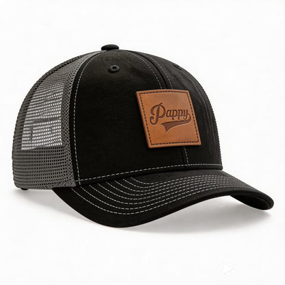 Daddy Hat,Pappy Trucker Hat Structured Classic Adjustable Papa Snapback Baseball Cap Black