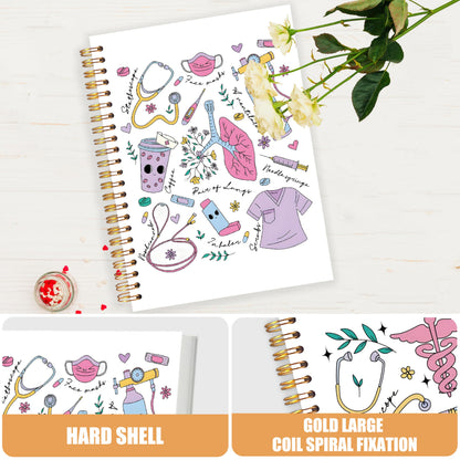 Respiratory Therapist Spiral Notebook, Preppy Pulmonologist Journal for Women, Respiratory Therapist Gifts Journal, Lung Therapist Notebook for Note Taking, 5.5x8.3 Inch
