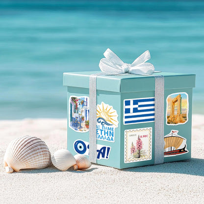 YTSQLER 200 PCS Greece Stickers, Greece Travel Souvenirs Stickers for Laptop Water Bottle Luggage, Ancient Athens Greek Decor Decals for Adults Teens Women Men