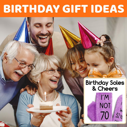 HAPPYPOP 65TH Birthday Gifts for Women - 61 62 63 64 65 66 67 68 69 70 Birthday Socks Purple