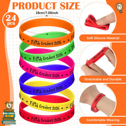 Tenceur 48 Pcs 5th Grade Graduation Gifts Bulk Fifth Graders 2026 Pencils and Bracelets End of The Year Gifts for Students from Teacher Classroom Graduation Party Favor Teacher Reward Prize Supplies