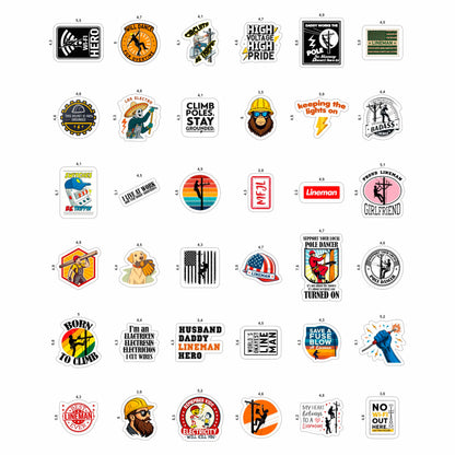 100Pcs Lineman Stickers for Hard Hats, Funny, for Water Bottle - Lineman Party Supplies & Party Decorations - Hard Hat Stickers - Gift for Women & Men