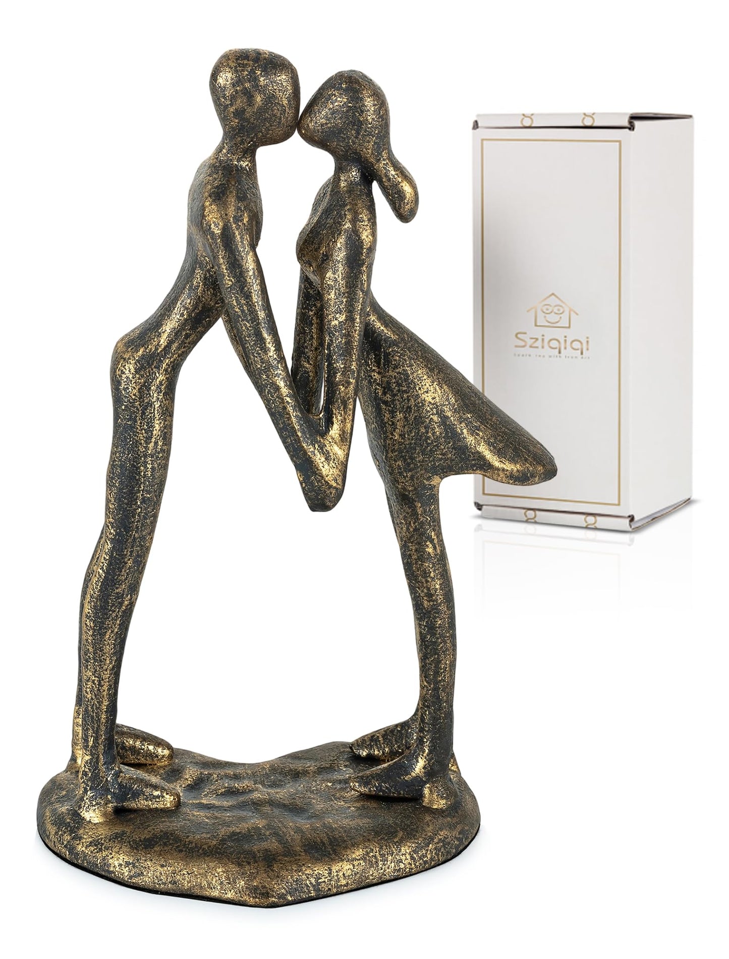 Sziqiqi 8th Anniversary Couple Gifts: 8 Year Anniversary Wedding Gifts for Him Her - 8th Wedding Gift for Husband Wife - Gift for Christmas Birthday Valentines Day Kissing Couple Figurines