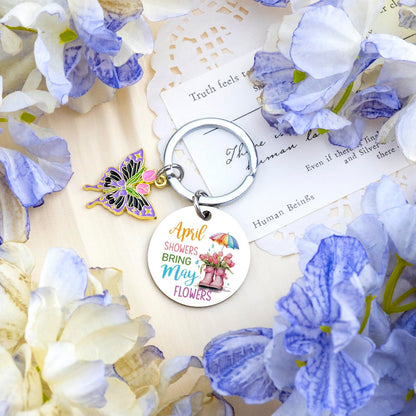 Spring Gifts for Women Sweet Spring Gifts Spring Decor Keychains Springs Gift Basket for Women Sister Daughter Friends Birthday Springs Themed Gift for for Women Keyring