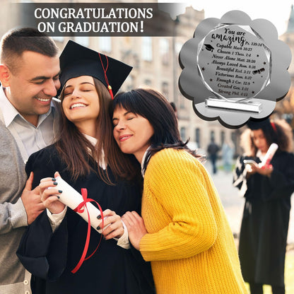 Jetec 2026 Graduation Christian Inspirational Acrylic Gifts for Women Her Him College High School Grad Gifts Acrylic Desk Plaque Graduate Room Decor Friends Desk Decor(Bible)