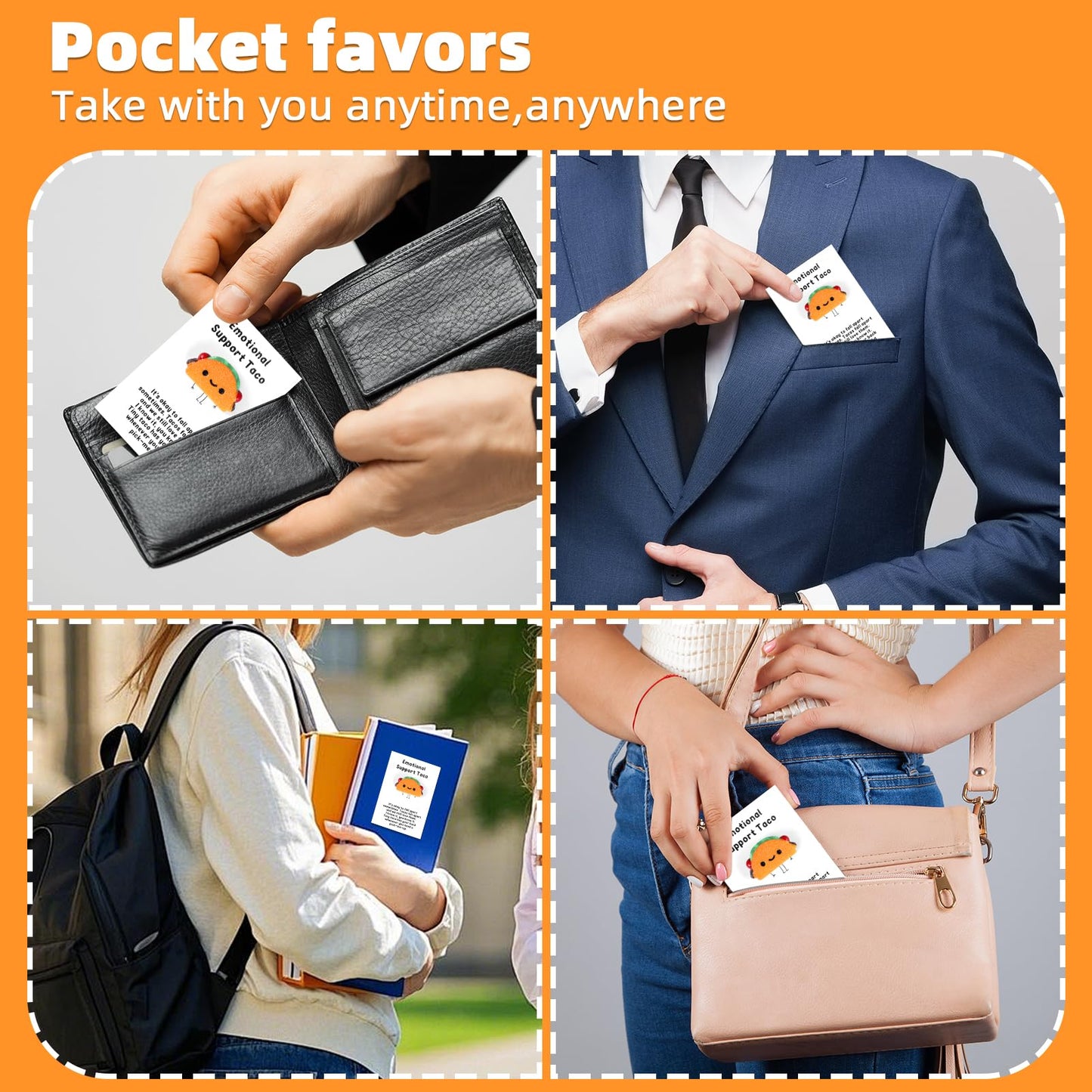PLwelth Pocket Hug Taco Token Cute Food Emotional Support Gifts with Inspirational Positive Greeting Card for Friends Coworkers Employee Long Distance Relationship Birthday Christmas Gift Funny Gifts