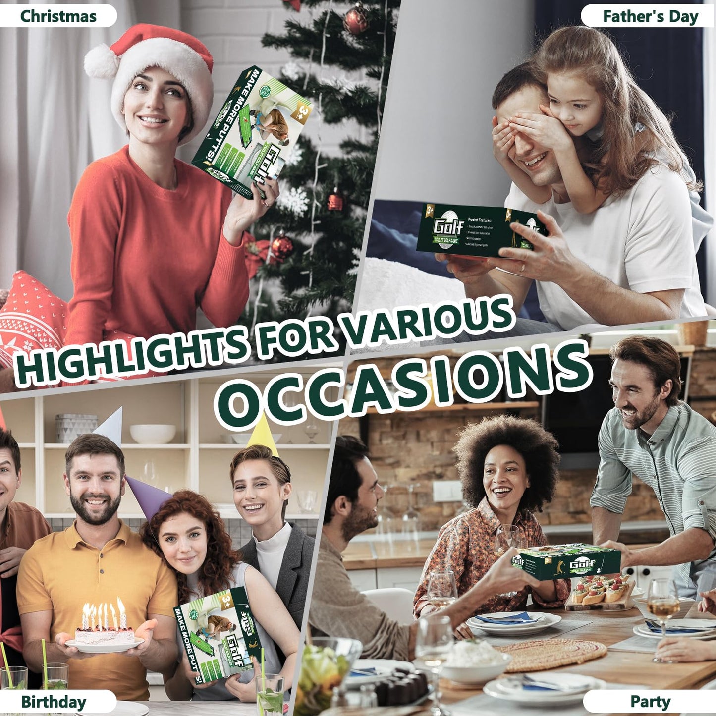 Prank Gift Box, Toilet Golf Game Facade, Wrap the Actual Gifts with a Prank Empty Gag Box, Funny Christmas Gag Presents Ideas for Dad Men Boyfriend(Pack of 1)