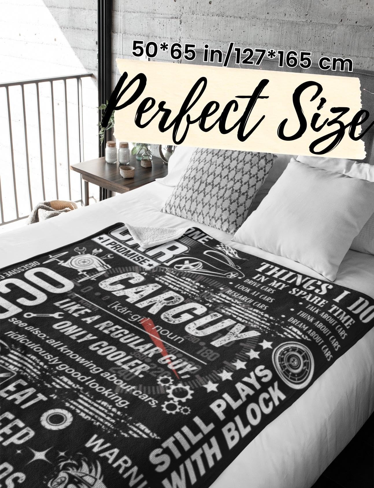 Huglanket Car Guy Gifts Throws for Men, Flannel Blanket for Car Lovers Mechanics, Enthusiasts - Birthday, Christmas, Retirement Gift (50"x 65") - Definition
